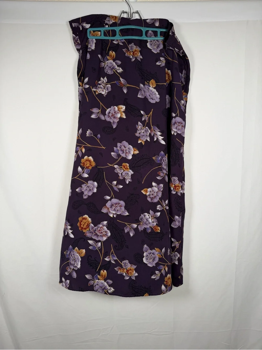 Vintage‎ Kathie Lee Collection Purple Floral Midi Slip Skirt